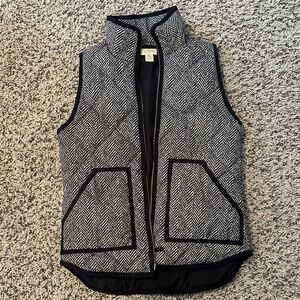 J. Crew Black and White Chevron Vest